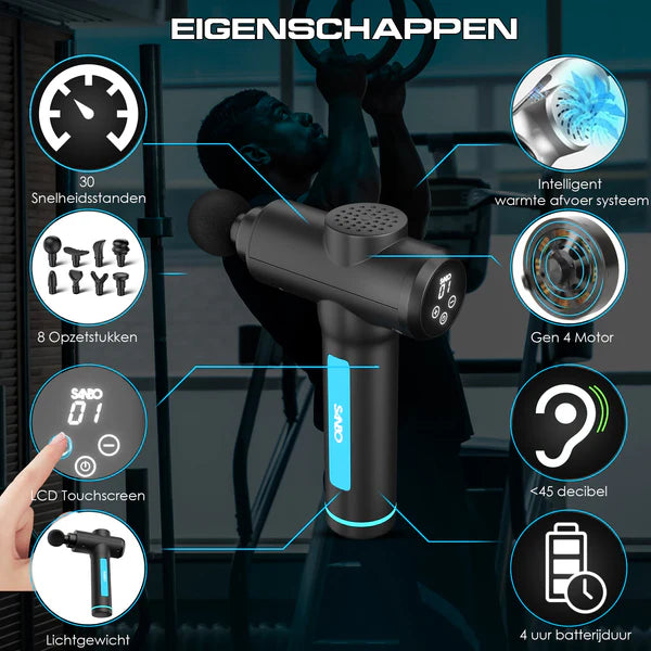 Sanbo Massage Gun Generatie 4 - Verlicht spierpijn of geef jezelf de ontspanning die je verdient!